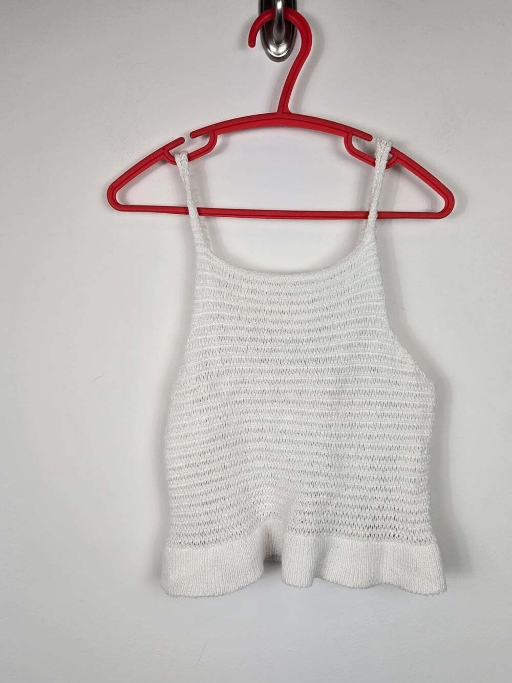 Zara Girls White Knit Peplum Cami Top Size 2-3 Years Boho Summer Cotton Blend - Picture 2 of 6